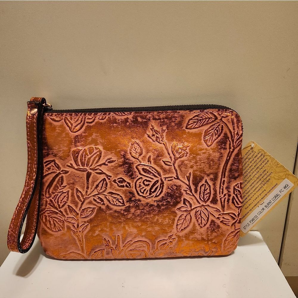 NWT Patricia Nash "Cassini Florence" in Burnt Coral Zip Clutch/Wristlet Ret.$89